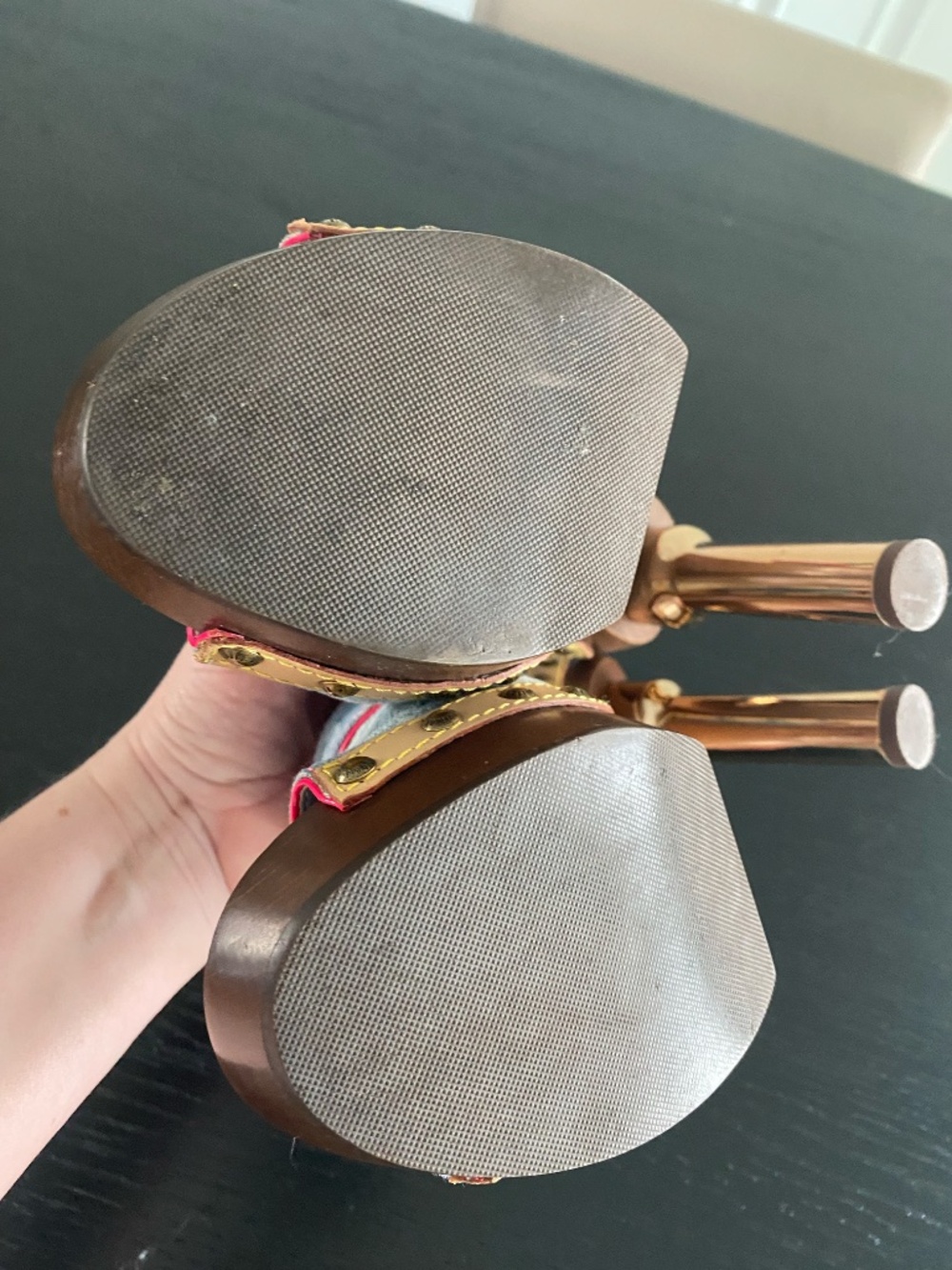 Louis Vuitton Rosa peep toe Denim Mule/Clogs - Picture 6 of 11